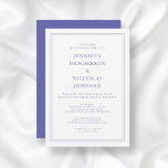 Eleganter Classic Lila & White Virtual Wedding Inv Einladung<br><div class="desc">Elegante Classic Lila & White Virtual Wedding Einladungskarte. Laden Sie Ihren Gast zum Online-Streaming Ihrer Hochzeitsfeier mit diesem eleganten klassischen Bräunungs- und Bräutigam vollen Namen lila und weiß virtuelle Hochzeitseinladungskarte Vorlage. Ein einfaches aber dennoch elegantes Design für eine klassische Hochzeitsfeier von Maggie B Design Studio. Entsprechende Hochzeitsauflagen und Zubehör finden...</div>