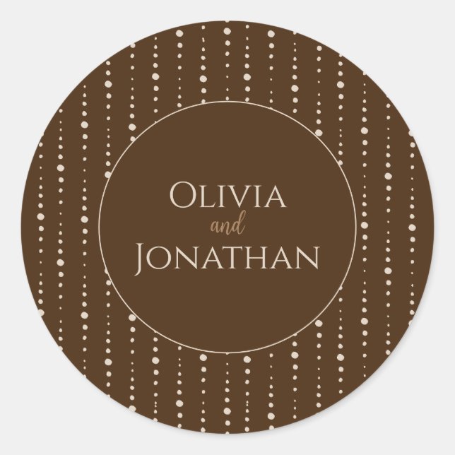 Eleganter Classy Bronze verzierter Umschlag Aufkle Runder Aufkleber (Vorderseite)