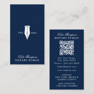 Eleganter Classy Notar-Unterschriftsagent QR-Code Visitenkarte