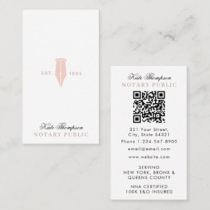 Eleganter Classy Notar-Unterschriftsagent QR-Code Visitenkarte