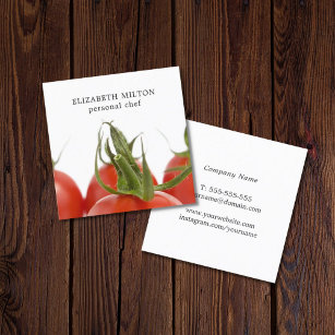 Eleganter Clean Tomato Foto Persönlicher Koch Quadratische Visitenkarte
