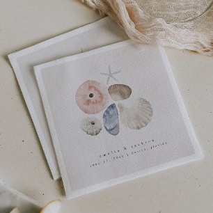 Eleganter Coastal Beach Hochzeitscocktail Napkins Serviette