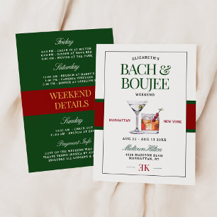 Eleganter Cocktail Grün & Rot Bach & Boujee Wochen Einladung