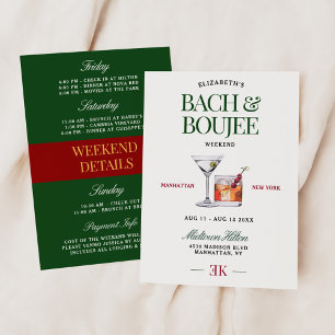Eleganter Cocktail Grün & Rot Bach & Luxus-Wochene Einladung