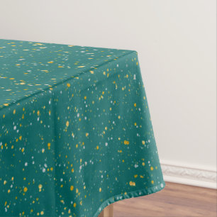 Eleganter Confetti-Raum - aquamarines Grün u. Tischdecke