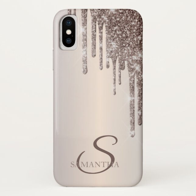 Eleganter Cooler Glitzer Tropfen Case-Mate iPhone  Hülle (Rückseite)