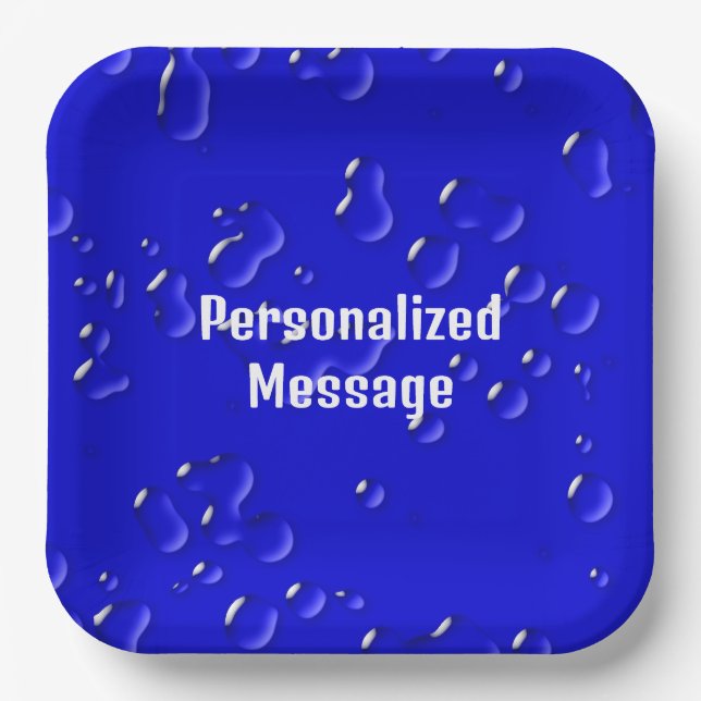 Eleganter Cooler, Personalisierter, weißer Regenfa Pappteller (Vorderseite)