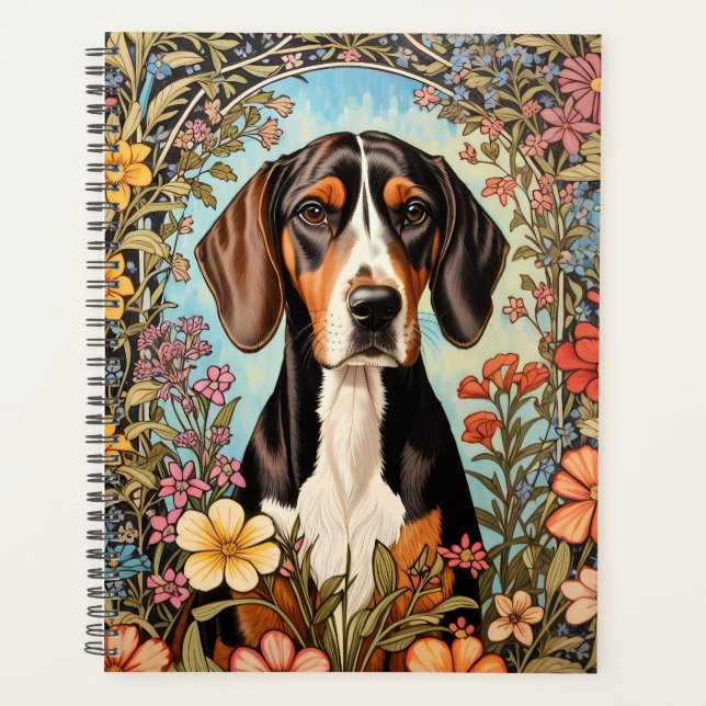 Eleganter Coonhound Bunter Blumendruck Planer (Vorderseite)