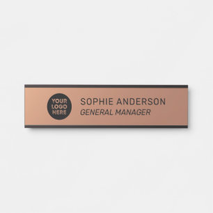 Eleganter Copper-Logo-Name Jobtitel Türschild
