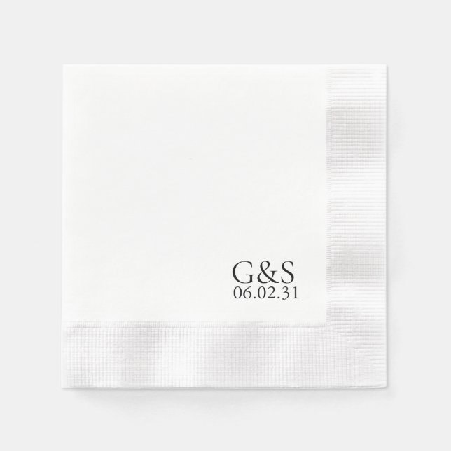 Eleganter Corner Printed Wedding Napkins Serviette (Vorderseite)