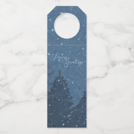 Eleganter Corporate Winter Snow Trees Flaschenanhänger