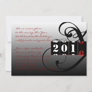 Eleganter Coutdown für das Silvester-Party Einladung