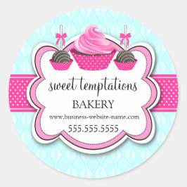 Eleganter Cupcake and Cake Pops Bäckerei Packaging Runder Aufkleber