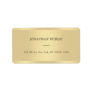 Eleganter Cursive Schriftart Name Gold Moderne Adr Adressaufkleber