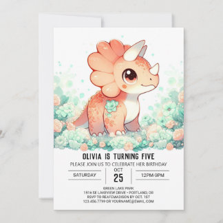 Eleganter Custom Dinosaur Digitaler Geburtstag Einladung