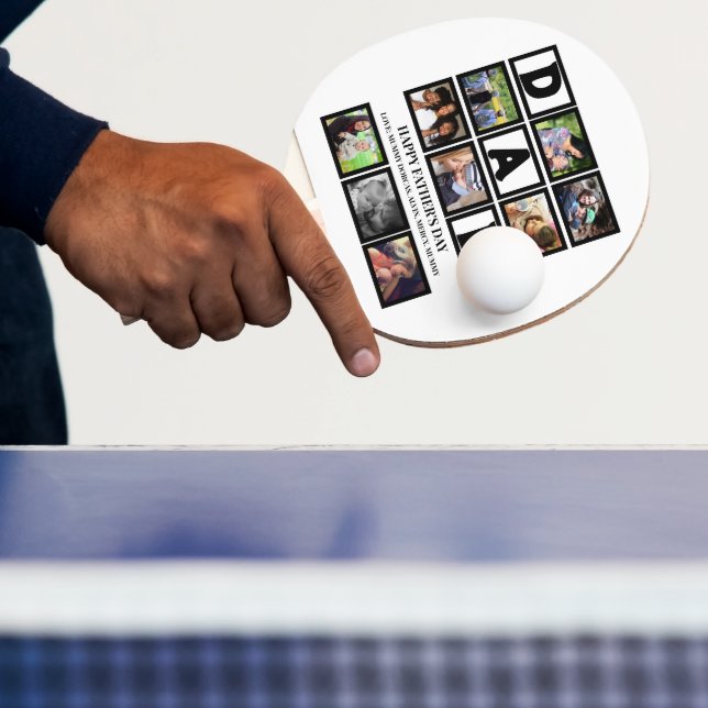 Eleganter Custom Happy Vathers Day 9 Foto Collage Tischtennis Schläger (InSitu)