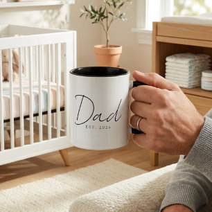 Eleganter Dad EST Jahr Minimal Familien Schrift De Tasse