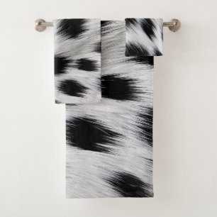 Eleganter Dalmatiner-Kunstfell-Musterposter Badhandtuch Set