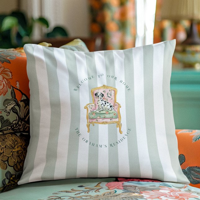 Eleganter Dalmatiner | Personalisierter Monogramm- Kissen (Von Creator hochgeladen)