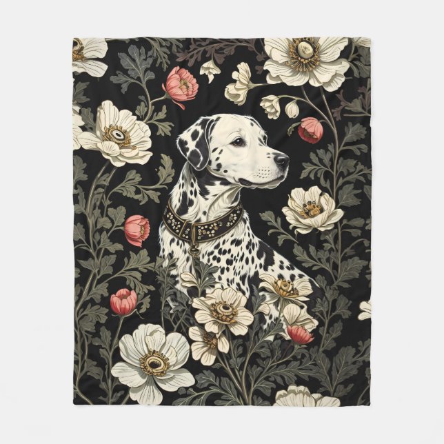 Eleganter Dalmatiner William Morris Inspiriert Fleecedecke (Vorderseite)