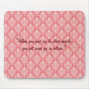 Eleganter Damask Pink Muster Mouse Pad Mousepad