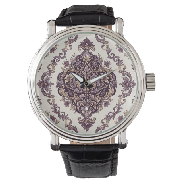 Eleganter Damast Armbanduhr (Vorderseite)