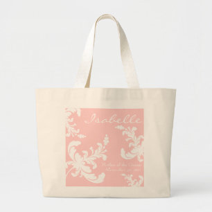 Eleganter Damast-BlumenBrautparty-Taschen-Tasche Jumbo Stoffbeutel