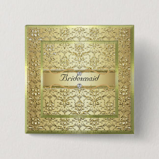 Eleganter Damast-Diamant-Brautjungfern-Knopf des Button