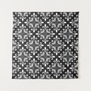 Eleganter Damast: Florales Art Deco Wandteppich