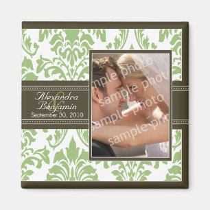 Eleganter Damast-Gastgeschenk Hochzeits-Magnet: Magnet