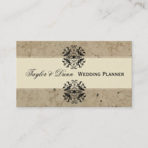 Eleganter Damast-Party-Planer Visitenkarte