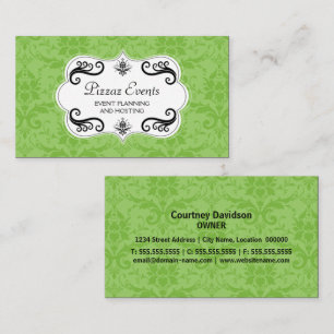 Eleganter Damast und Wirbel Visitenkarte