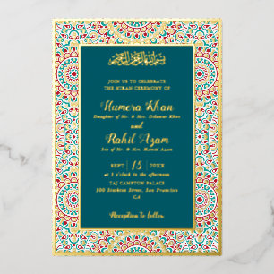 Eleganter Damast verzierter Mihrab muslimische Hoc Folieneinladung