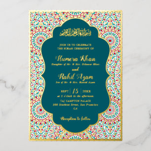 Eleganter Damast verzierter Mihrab muslimische Hoc Folieneinladung