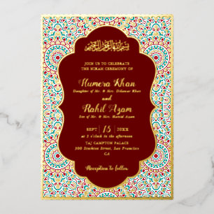 Eleganter Damast verzierter Mihrab muslimische Hoc Folieneinladung