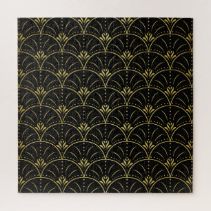 Eleganter Damast, vintage Blumenmuster. Puzzle