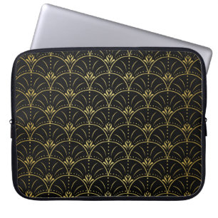 Eleganter Damast, Vintages Blumendesign. Laptopschutzhülle