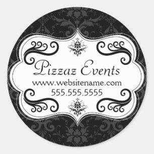 Eleganter Damast-Wirbel Runder Aufkleber