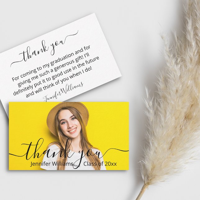 eleganter Dank Kalligraphie Foto Abschluss Mitteilungskarte (Von Creator hochgeladen)