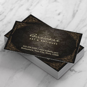 Eleganter Dark Damask Kunst- und Antiquitätenhändl Visitenkarte