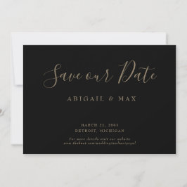 Eleganter Day Black Gold Text Glam Rettete unser D Save The Date