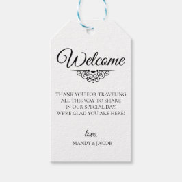 Eleganter Deko Blüh Wedding Welcome Bag Geschenkanhänger