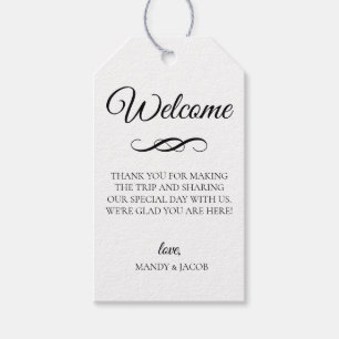 Eleganter Deko Blüh Wedding Welcome Bag Geschenkanhänger