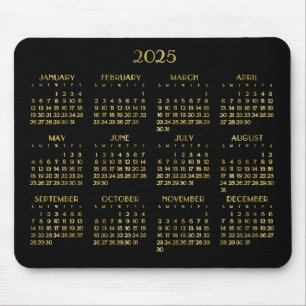 Eleganter Deko Jahreskalender 2025 Mousepad