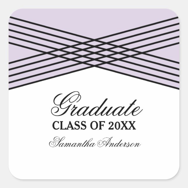 Eleganter Deko Lila Abschluss Stickers (Vorderseite)