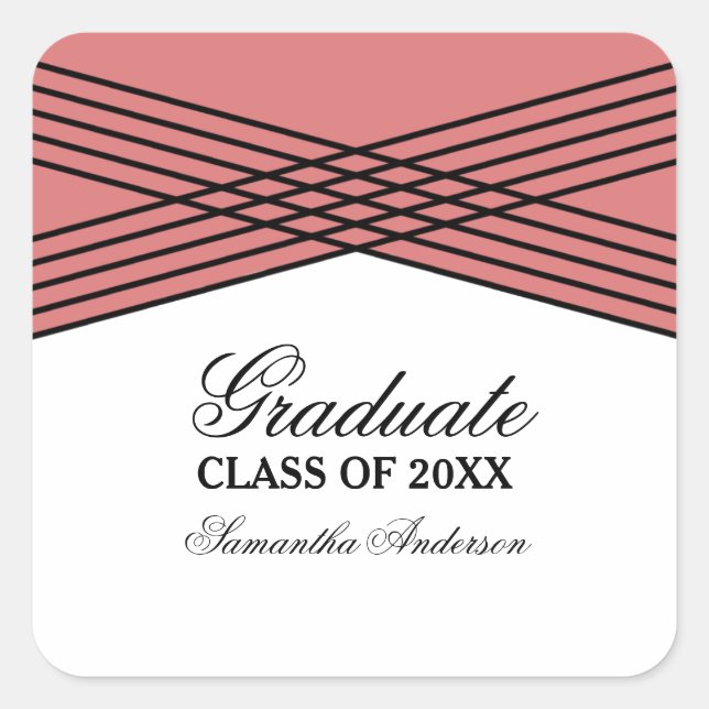 Eleganter Deko Roter Abschluss Stickers (Vorderseite)