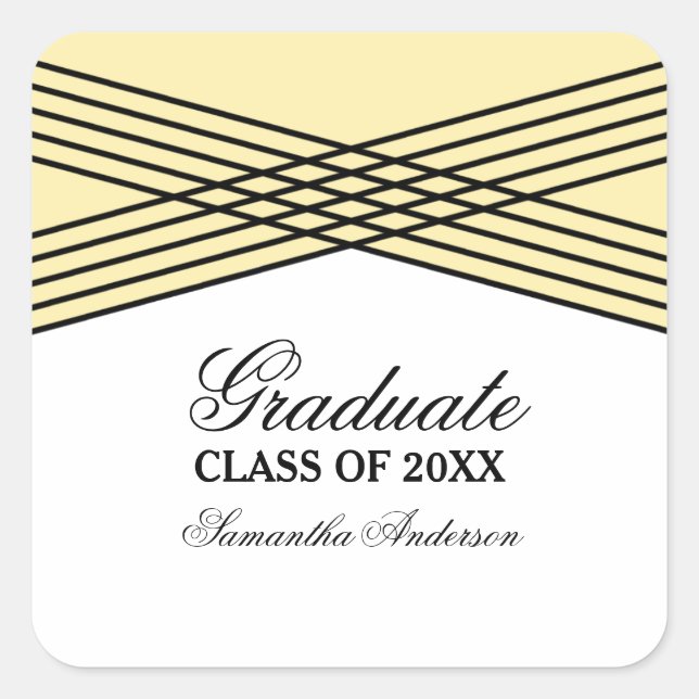 Eleganter Deko Yellow Abschluss Stickers (Vorderseite)