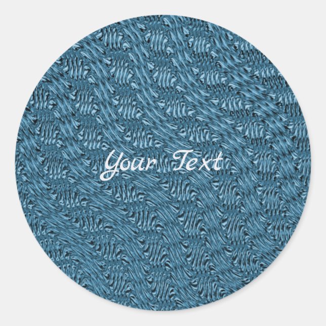 Eleganter dekorativer Blue Classic Round Sticker (Vorderseite)