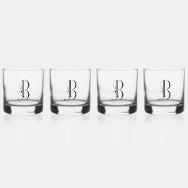 Eleganter dekorativer monogrammatischer Buchstabe  Whiskyglas