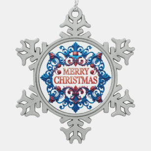 Eleganter dekorativer Weihnachtsbaumschmuck Schneeflocken Zinn-Ornament